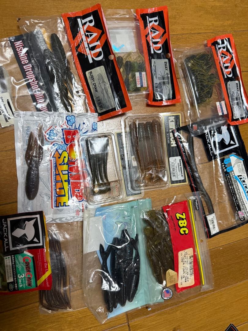 バス釣りワームセット　(バラ売り不可)