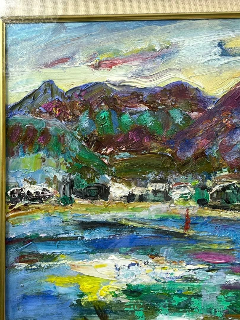 額入り油彩画 福本けいこ 風景画 1137