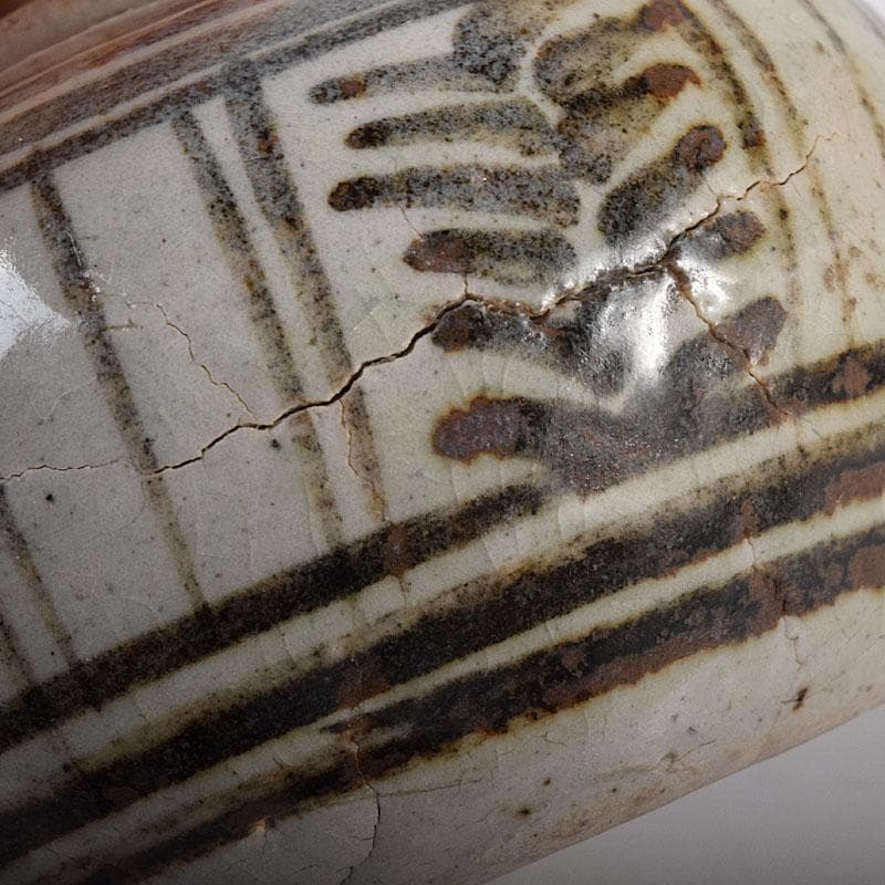 タイ古陶磁　スンコロク　宋胡録　香合　蓋物　時代箱　V　R8148