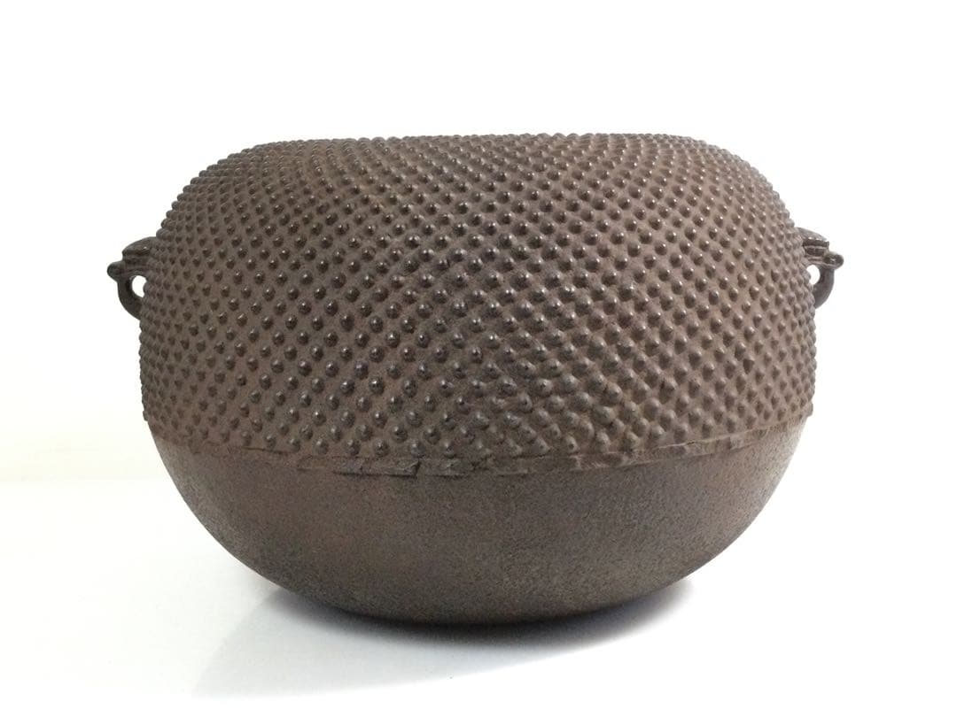 茶道具 姥口霰丸釜 釜師三浦一孝 茶釜 供箱 L295