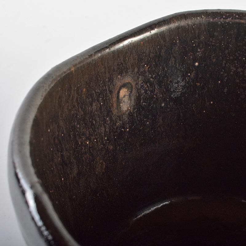 茶道具　尾形乾山造　富士図　黒筒茶碗　極め箱　M　R6620