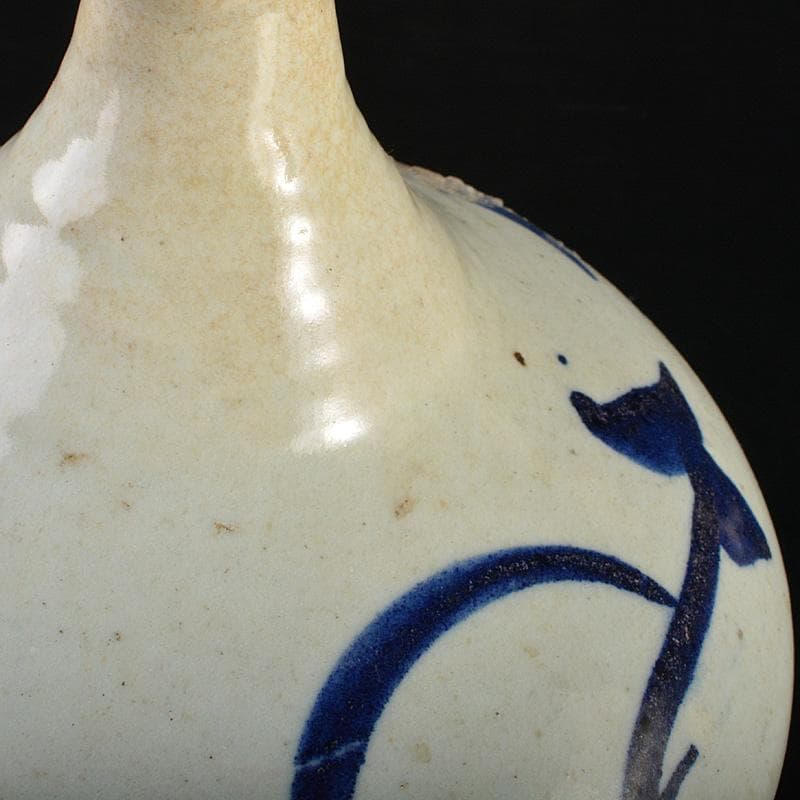 朝鮮美術　李朝　高麗白磁　染付　碗口瓶　V　R7489F