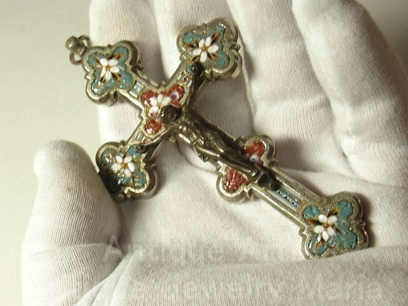 c1555イタリア マイクロモザイクタイル クロス《大型サイズ（S）》
