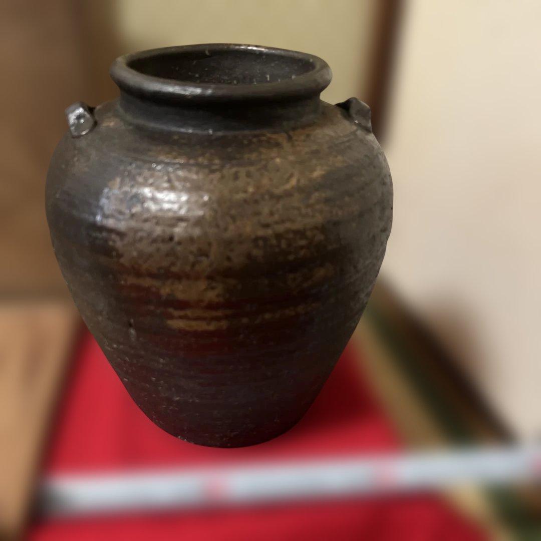 江戸時代　古備前焼　味深い逸品　素朴な味わいがある壺