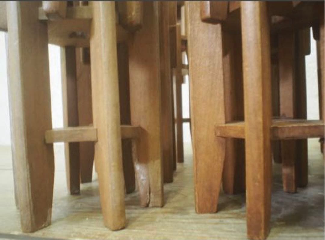 ◆38個珍しい6本脚木製糸巻きレトロ古民具糸車 オブジェインテリア アンティーク