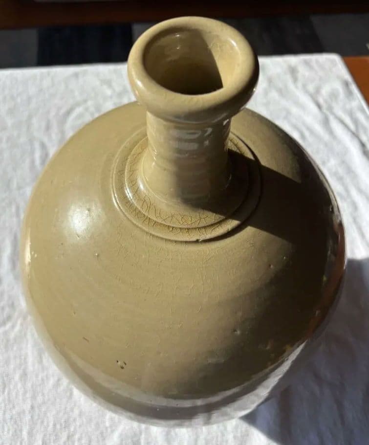 伊万里　灰釉大徳利　花瓶　アンティーク置物
