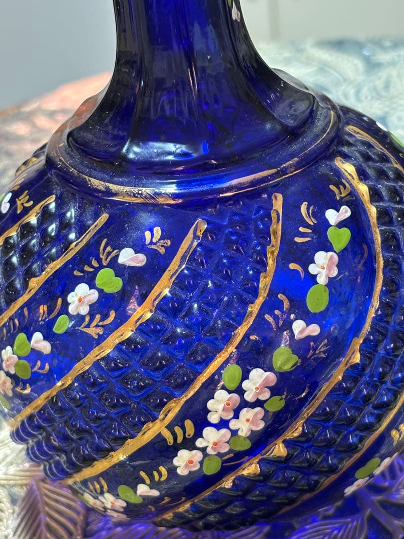 工芸品 BLUE ORIGINAL PERSIAN GLASS HAND MADE