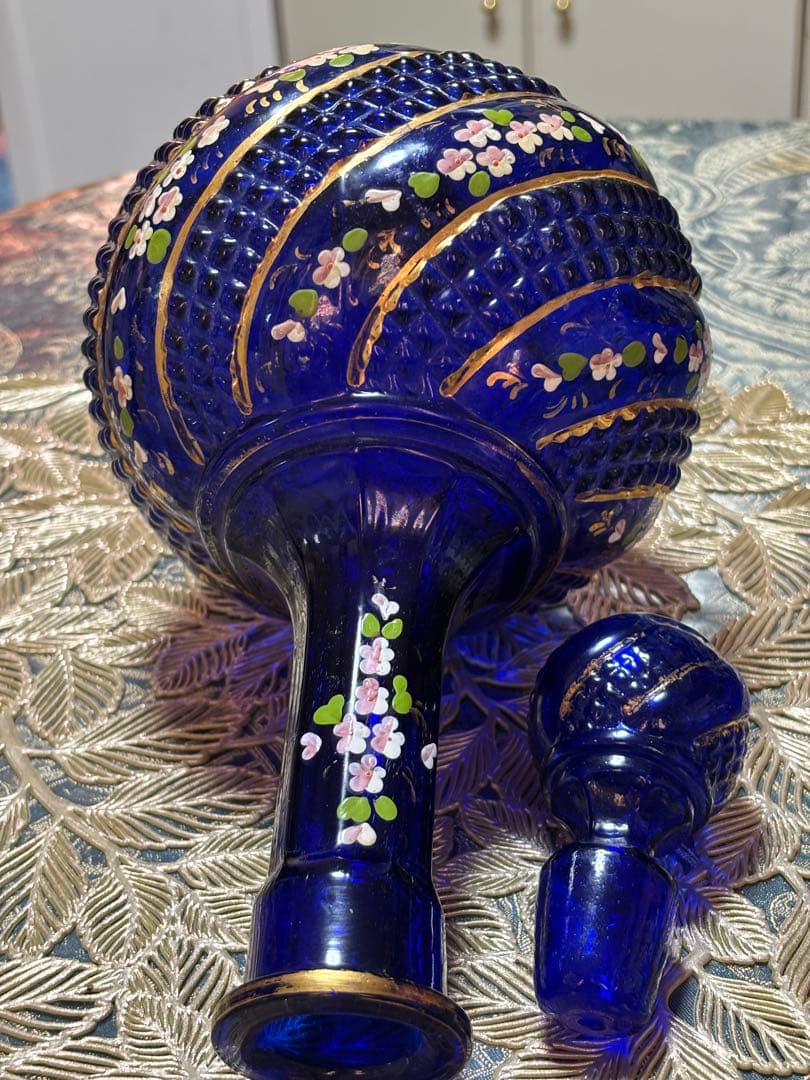 工芸品 BLUE ORIGINAL PERSIAN GLASS HAND MADE