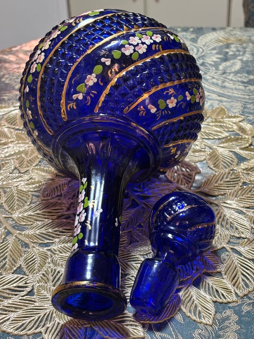工芸品 BLUE ORIGINAL PERSIAN GLASS HAND MADE