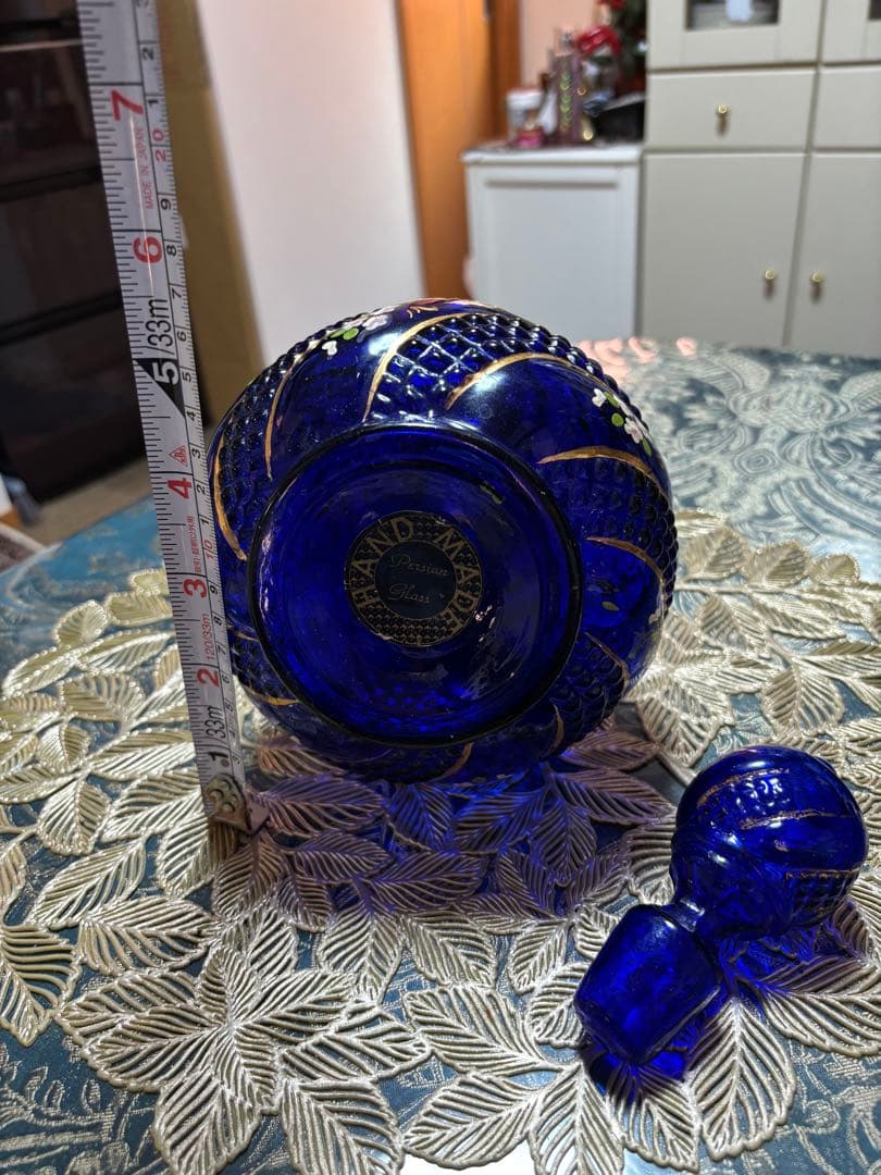 工芸品 BLUE ORIGINAL PERSIAN GLASS HAND MADE