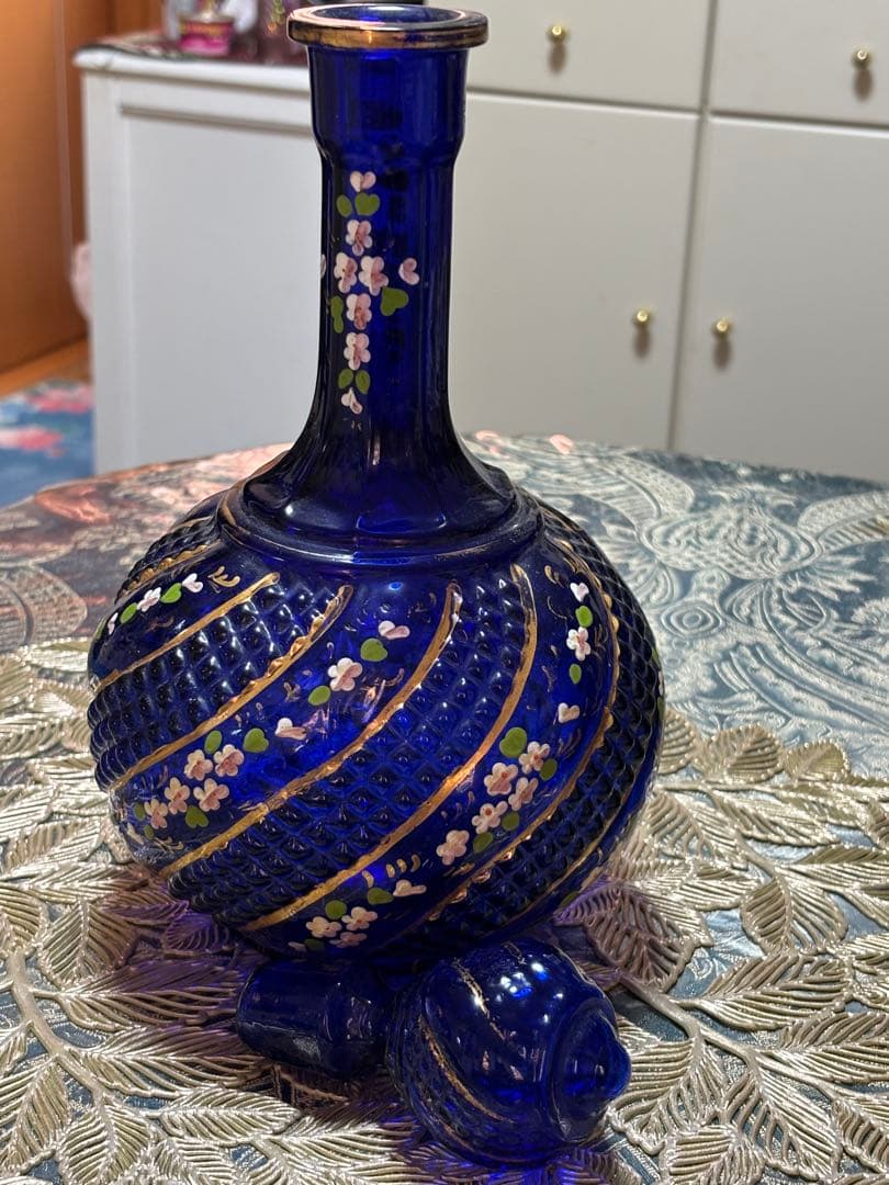 工芸品 BLUE ORIGINAL PERSIAN GLASS HAND MADE