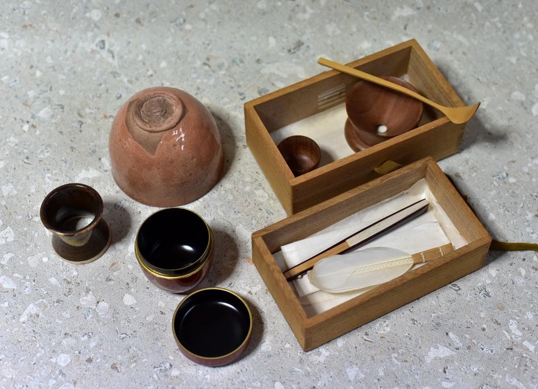 茶道具まとめて16点（棗、茶筅、松茶茶碗、他）お稽古