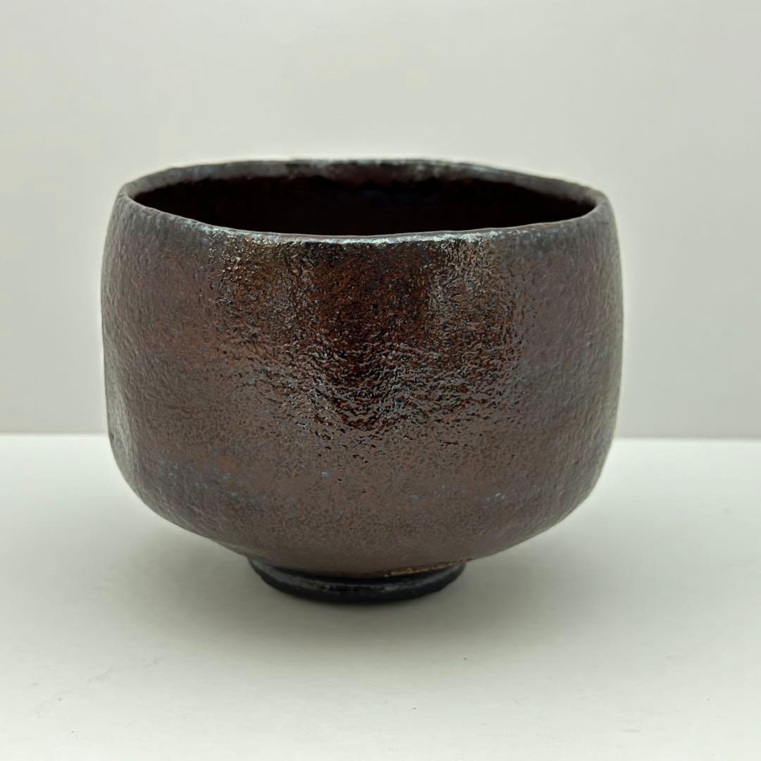 茶道具 佐々木昭楽 黒楽茶碗 朱ぐすり 一入写 曙 共箱 茶道