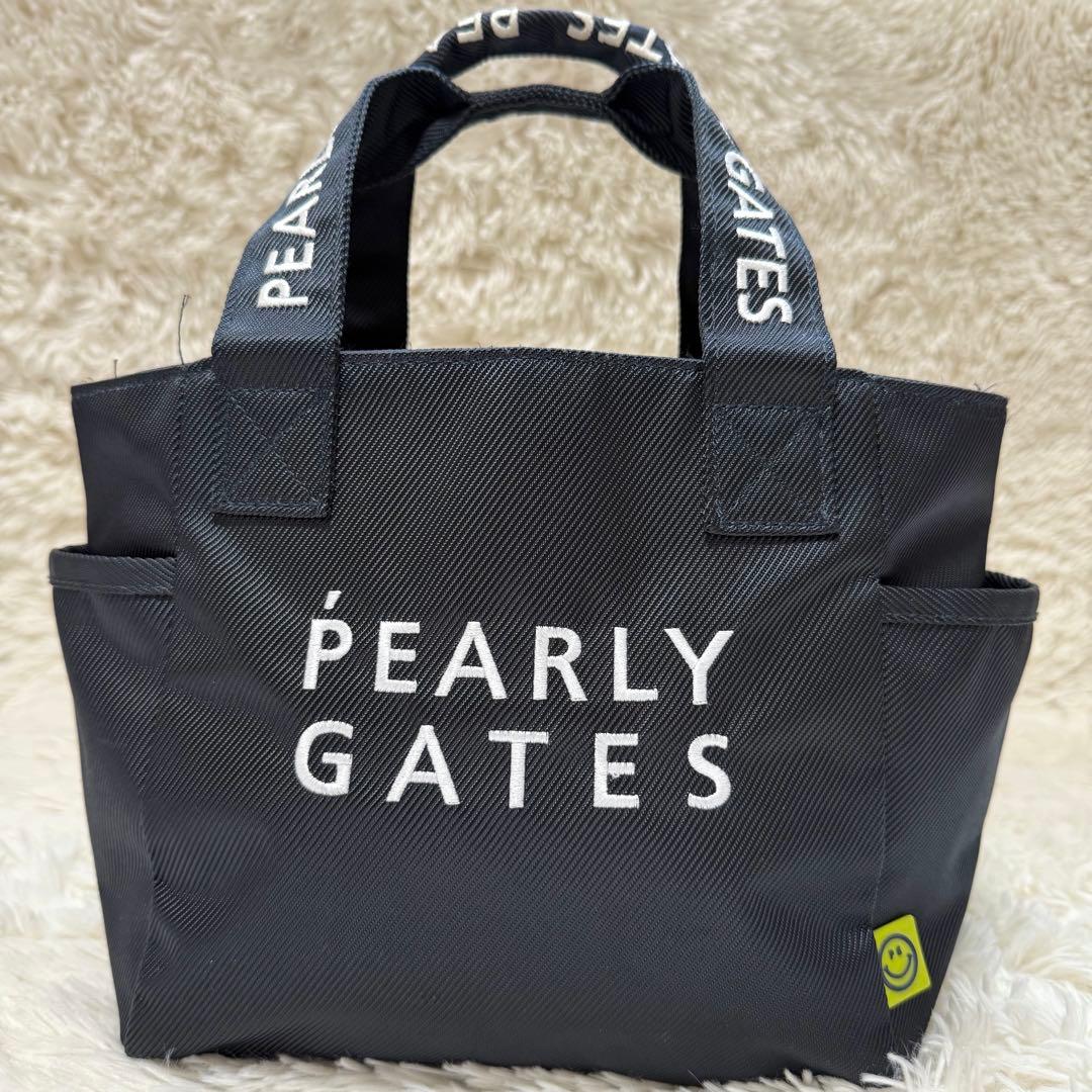 【美品】パーリーゲイツ カートバッグ トートバッグ 刺繍ロゴ ネイビー ゴルフ
