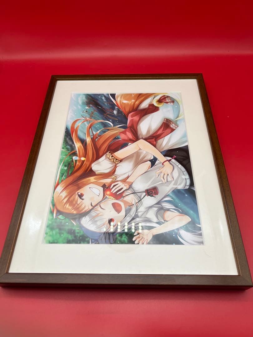 『狼と香辛料』＆『狼と羊皮紙』 著者＆イラストレーター箔押しサイン入り 複製原画